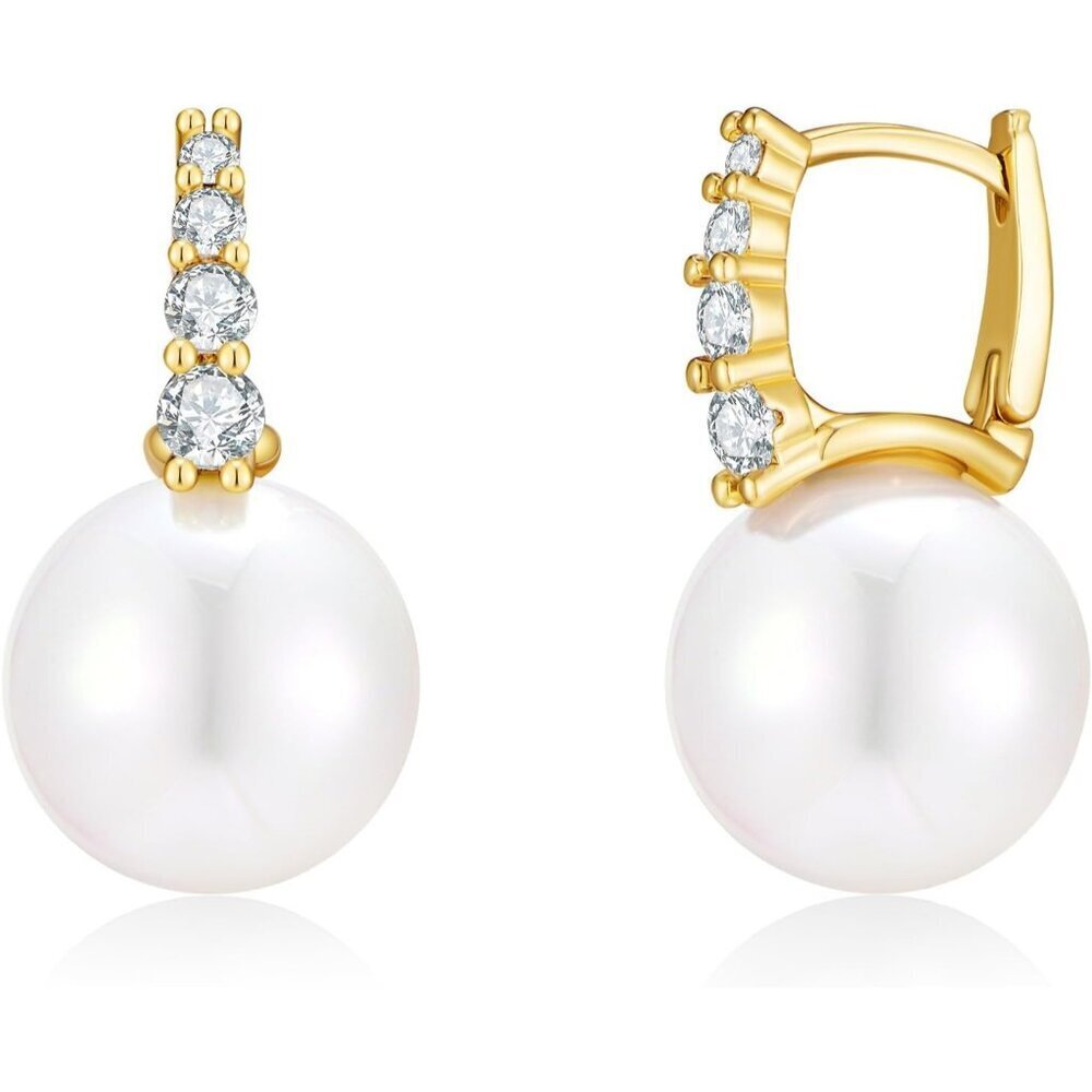 Women's Pearl Huggie Minimalist Pearl Drop Classic Elegant Dangle Earrings Gifts